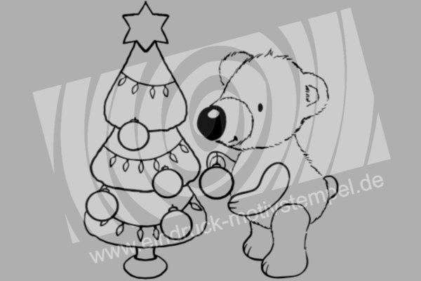 Weihnachtsbaum Bär - Bärbel Born - Stempelgummi