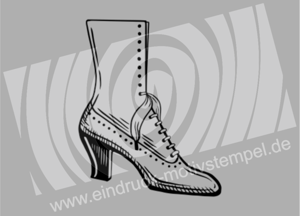 Vintage Schuh rechts - Bärbel Born - Stempelgummi