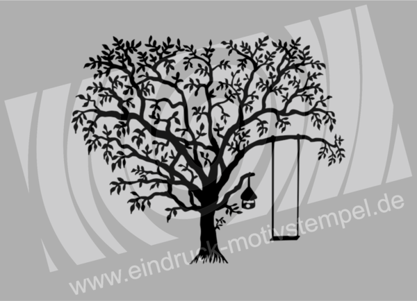 Silhouette Baum mit Schaukel - Bärbel Born - Stempelgummi